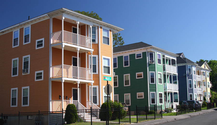 Triple-Decker homes in Worcester, Massachusetts